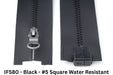 MagZip Water Resistant Magnetic Zipper Square #5 IF580 Black on a white background