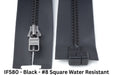 MagZip Water Resistant Magnetic Zipper Square #8 IF580 Black on a white background
