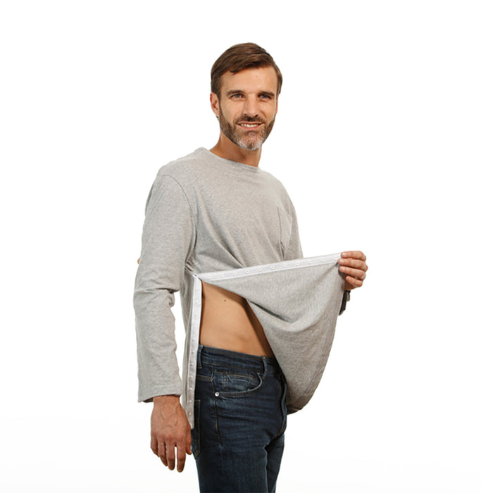 MAI We Care Men's Tear Away Post-Surgery Adaptive Long Sleeve T-Shirt