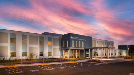 Front of Sacramento Rehabilitation Hospital at Sunset.