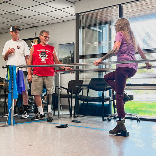 Group of Prosthetic Solutions patients enjoying prosthetic training through Fitness for Life with Prosthetic Solutions Founder Wade Skardoutos.