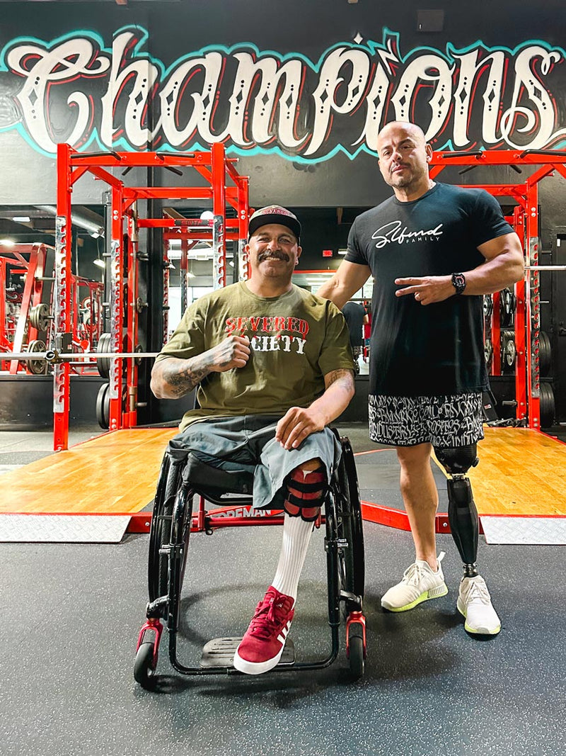 TOMÁS DE LA MORA TEAM AMPLIFE AMBASSADOR IN HIS SELF MADE TRAINING FACILITY GYM WITH AMPLIFE FOUNDER ABDUL NEVAREZ