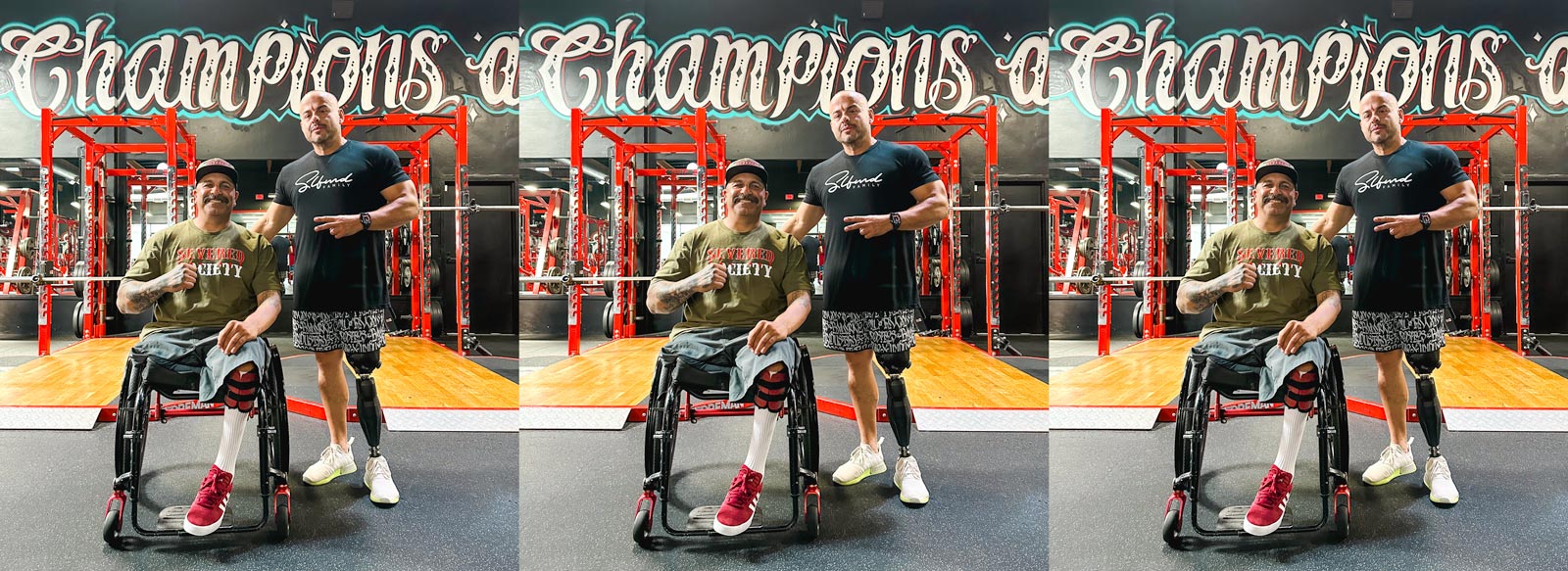 TOMÁS DE LA MORA TEAM AMPLIFE AMBASSADOR IN HIS SELF MADE TRAINING FACILITY GYM WITH AMPLIFE FOUNDER ABDUL NEVAREZ