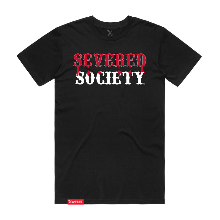 Severed Society Drip Black T-Shirt on a white background