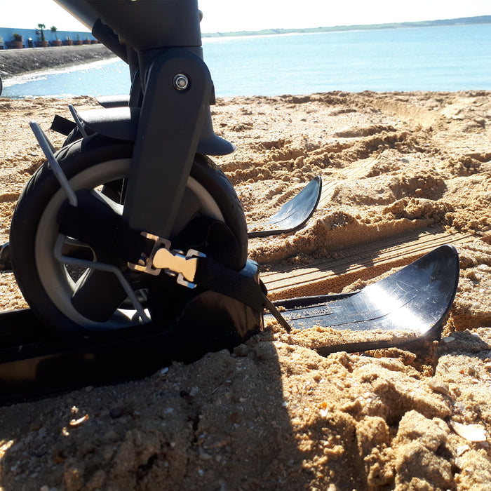 Slick Skis Snow / Sand Wheelchair Caster Skis (Pair)