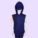 Child wearing the Sense-ational You QuietSense Sound Reducing Sensory Youth Vest with hood pulled up for sensory regulation