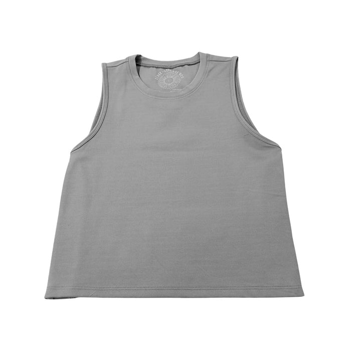 Sense-ational You Adjustable Compression Sensory Youth Undershirt Tank Top grey on a white background