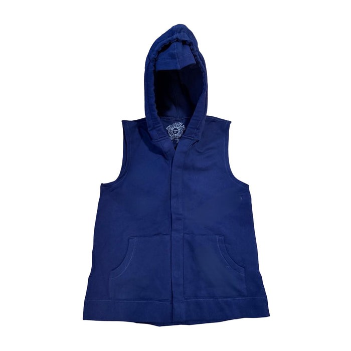 Eye mask pulled down for sensory break on the Sense-ational You QuietSense Sound Reducing Sensory Youth Vest