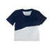 Sense-ational You Compression Lined Navy Youth T-Shirt showing the compression on a white background