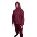 Person wearing a Sense-ational You QuietSense Sound Reducing Sensory Maroon Hoodie on a white background