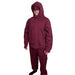 Person wearing a Sense-ational You QuietSense Sound Reducing Sensory Maroon Hoodie on a white background