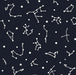 Pattern of white constellations on a black background