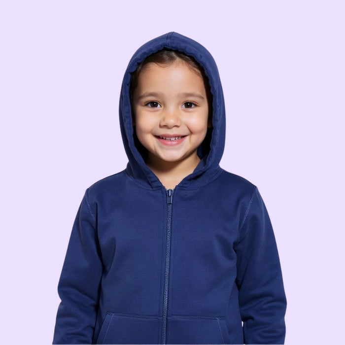 Child wearing a Sense-ational You QuietSense Sound Reducing Sensory Youth Zippered Hoodie