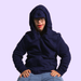 Person wearing a Sense-ational You QuietSense Sound Reducing Sensory Zippered Hoodie with the hood on