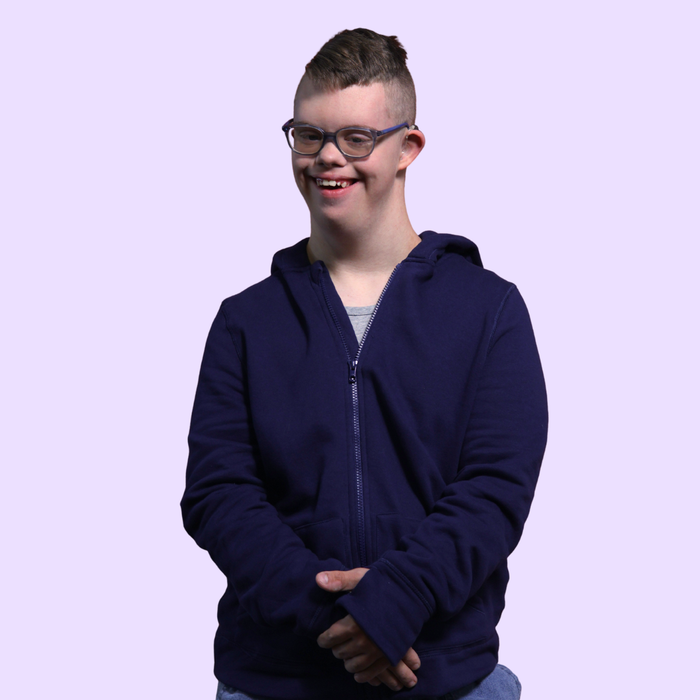 Person wearing a Sense-ational You QuietSense Sound Reducing Sensory Zippered Hoodie