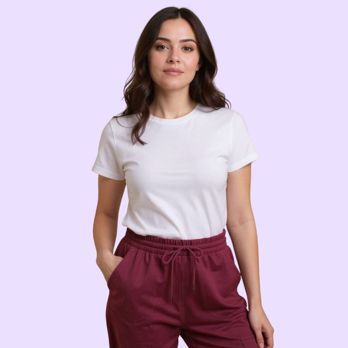 Person wearing a Sense-ational You Sensory Friendly Fidget Maroon Joggers