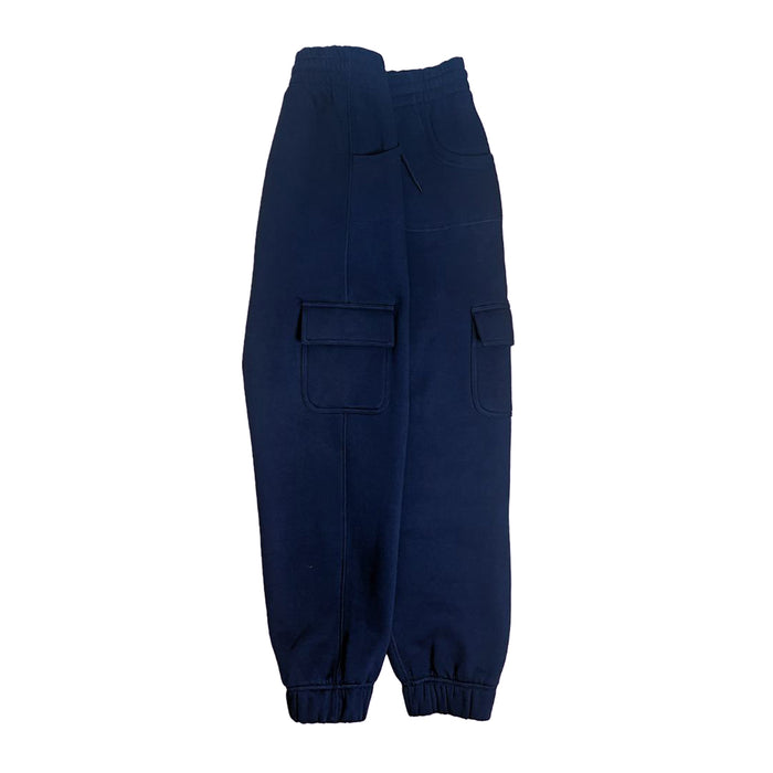 Side of Sense-ational You Sensory Friendly Fidget Youth Navy Joggers on a white background