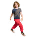 Child wearing a Sense-ational You Sensory Friendly Fidget Youth Coral Joggers on a white background