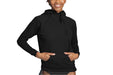 Front angle of a model wearing the Slick Chicks Adaptive Magnetic Zip-Up Hoodie in black against a white background
