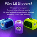 ClipDifferent Lil Nipper features designed for all ages graphic