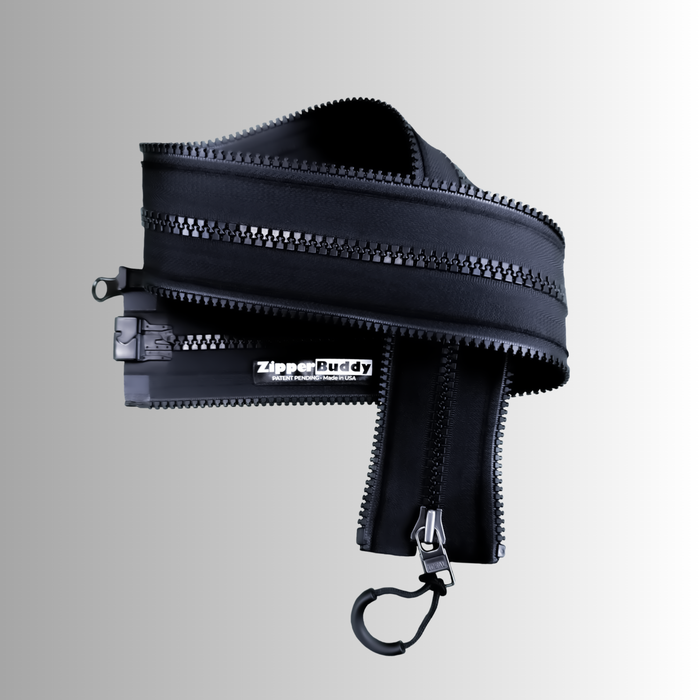 ZipperBuddy MagZip Magnetic Zipper No-Sew Jacket Closure Attachment on a grey background