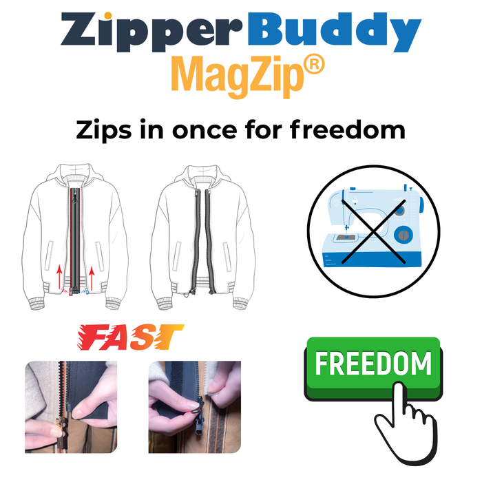 ZipperBuddyMagZip. Zips in once for freedom