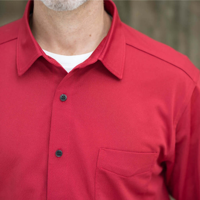 MagnaReady Adaptive Rio Red Magnetic Front Long Sleeve Cooling Shirt with Pocket - magnetic closure detail