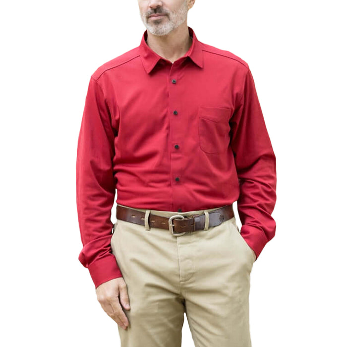 MagnaReady Adaptive Cooling Rio Red Magnetic Front Long Sleeve Shirt with Pocket