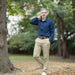 MagnaReady Adaptive True Navy Magnetic Front Long Sleeve Cooling Shirt with Pocket - front view