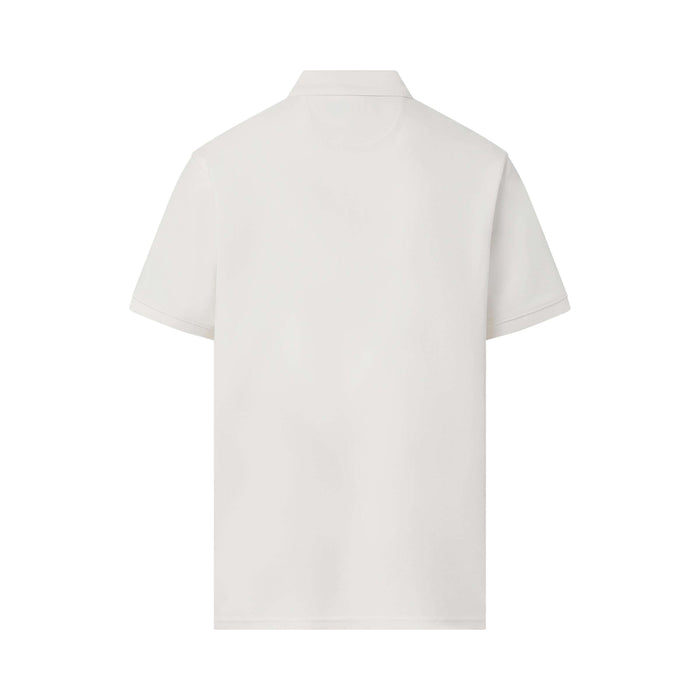 MagnaReady White Pique Knit Short Sleeve Polo with Magnetic Closures