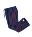 befree zipOns Youth Lightweight Adaptive Navy Pants with Red Zippers on a white background