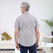 MagnaReady Dove Grey Short Sleeve Button Down Collar Shirt with Magnetic Closures - front view