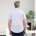 MagnaReady Lavender Short Sleeve Button Down Collar Shirt with Magnetic Closures - back view
