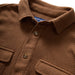 MagnaReady Magnetic Front Waffle Weave Casual Shirt with Dual Pockets in Choco - detail view