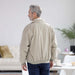 MagnaReady X Weatherproof Classic Golf Jacket with Magnetic Closures in New Stone - back view