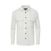 MagnaReady Magnetic Front Waffle Weave Casual Shirt with Dual Pockets in White - comfort view