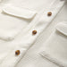 MagnaReady Magnetic Front Waffle Weave Casual Shirt with Dual Pockets in White - detail view