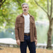 MagnaReady Magnetic Front Waffle Weave Casual Shirt with Dual Pockets in Choco - comfort for limited mobility