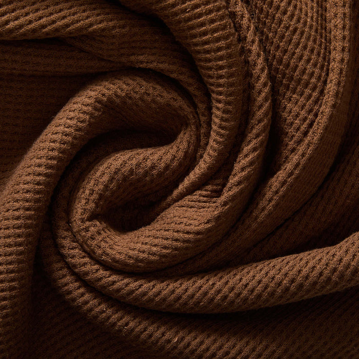MagnaReady Magnetic Front Waffle Weave Casual Shirt with Dual Pockets in Choco - texture detail