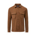 MagnaReady Magnetic Front Waffle Weave Casual Shirt with Dual Pockets in Choco - worn view