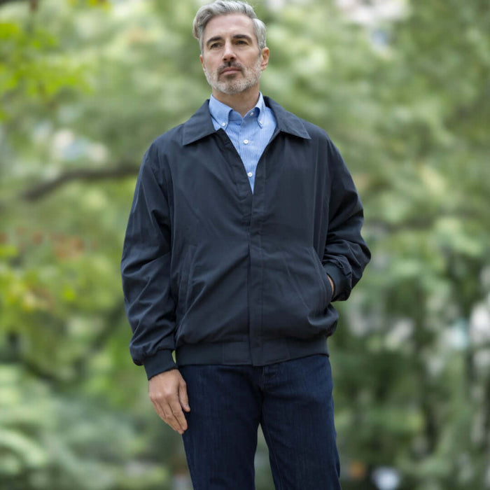 MagnaReady X Weatherproof Navy Golf Jacket with Magnetic Closures - front view