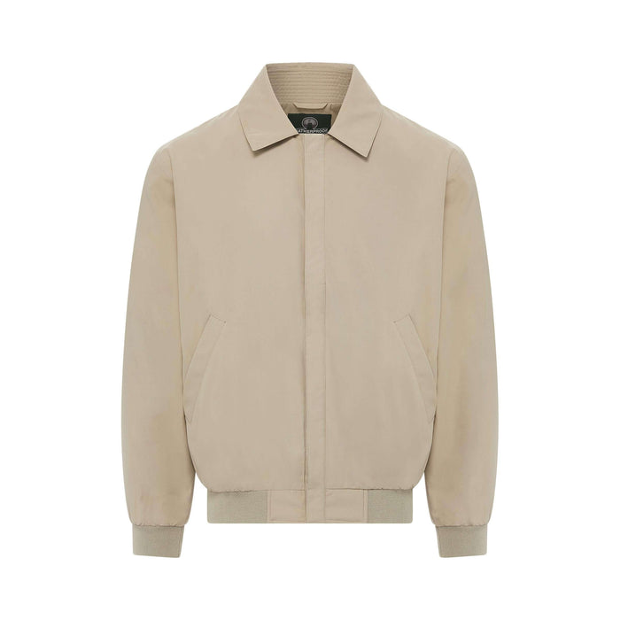 MagnaReady X Weatherproof Classic Golf Jacket with Magnetic Closures in New Stone - front view