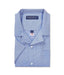 MagnaReady Short Sleeve Untucked Blue Camp Casual Shirt with Magnetic Closures - front view