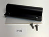 FreeWheel Wheelchair Attachment TiLite Clamp and Shim on a table with two screws and paper with P102 printed on it.