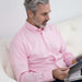 MagnaReady Pink Long Sleeve Button Down Collar Shirt with Magnetic Closures - adaptive shirt with magnetic closures