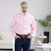 MagnaReady Pink Long Sleeve Button Down Collar Shirt with Magnetic Closures - front view 100% cotton traditional fit