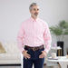 MagnaReady Pink Long Sleeve Button Down Collar Shirt with Magnetic Closures - adaptive fit view