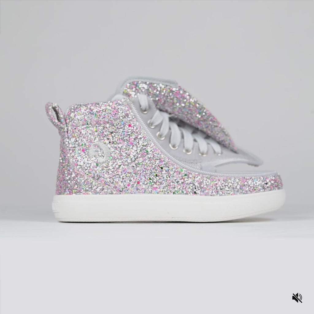 Video of Silver Multi Glitter BILLY Classic D|R II High on a white background