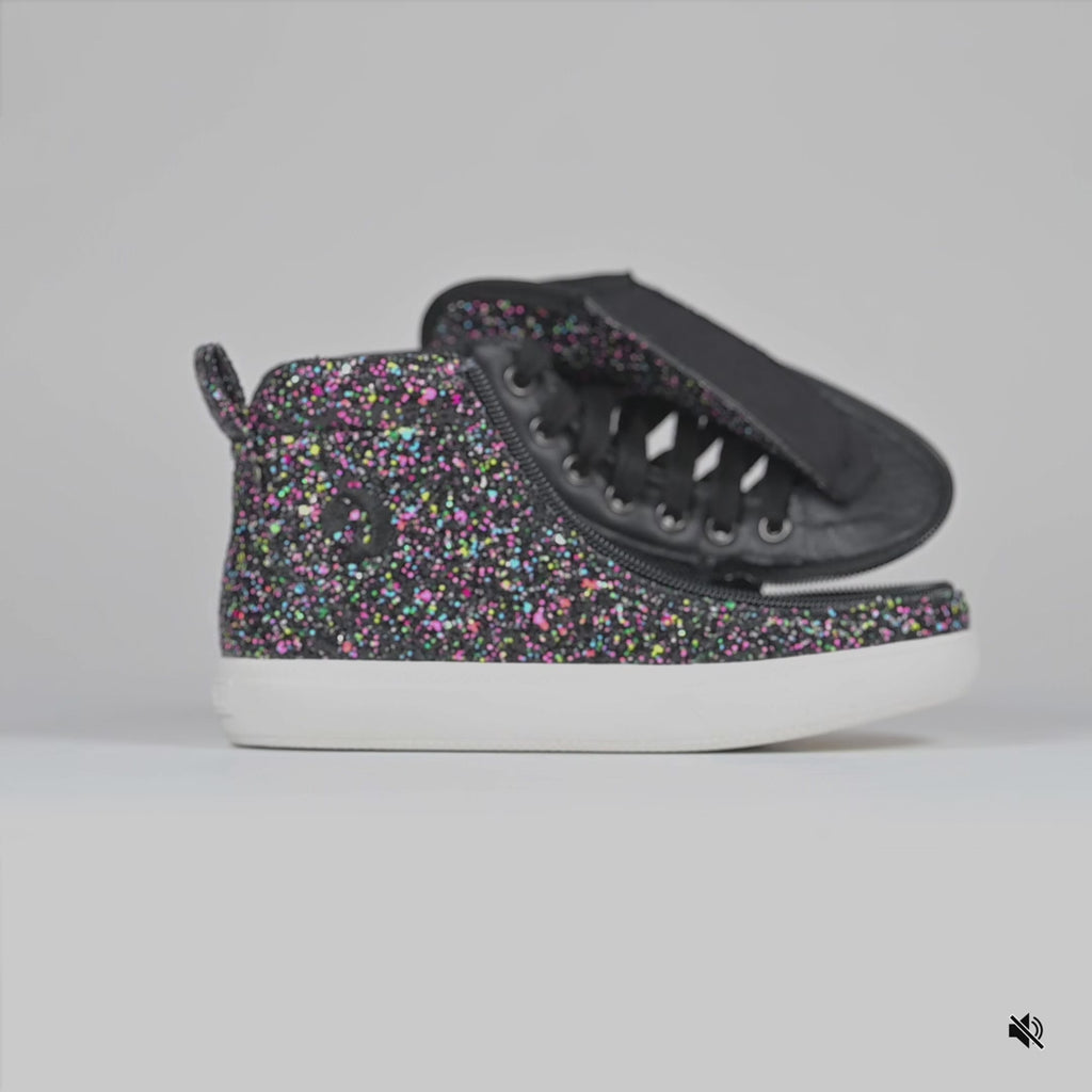 Video of Black Multi Glitter BILLY Classic D|R II High on a white background
