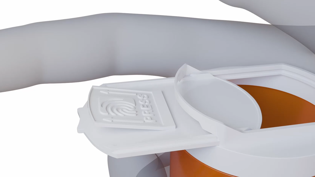 Video demonstration of SnapSlide's adaptive prescription vials featuring  a patented slide-to-open closure that requires less force and dexterity than standard push-and-turn caps
